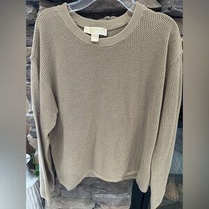 Michael Kors Women's Beige Crew Neck light weight Sweater